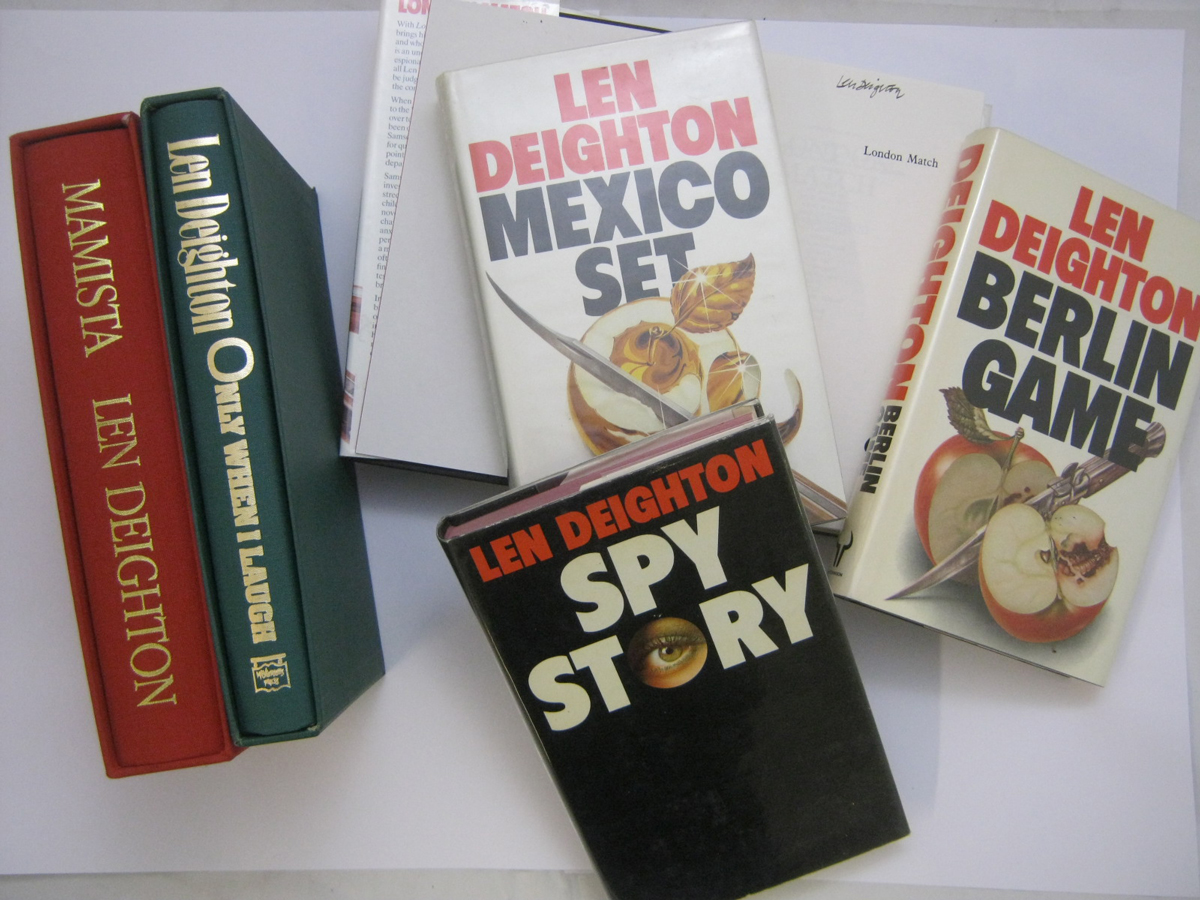 LEN DEIGHTON, 6 ttls: SPY STORY, 1974, 1st edn, orig cl, d/w; BERLIN GAME, 1983, 1st edn, orig cl,