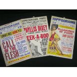 Three Norwich Hippodrome Burlesque/Adult show orig playbills circa 1950s including PHYLLIS DIXEY AND
