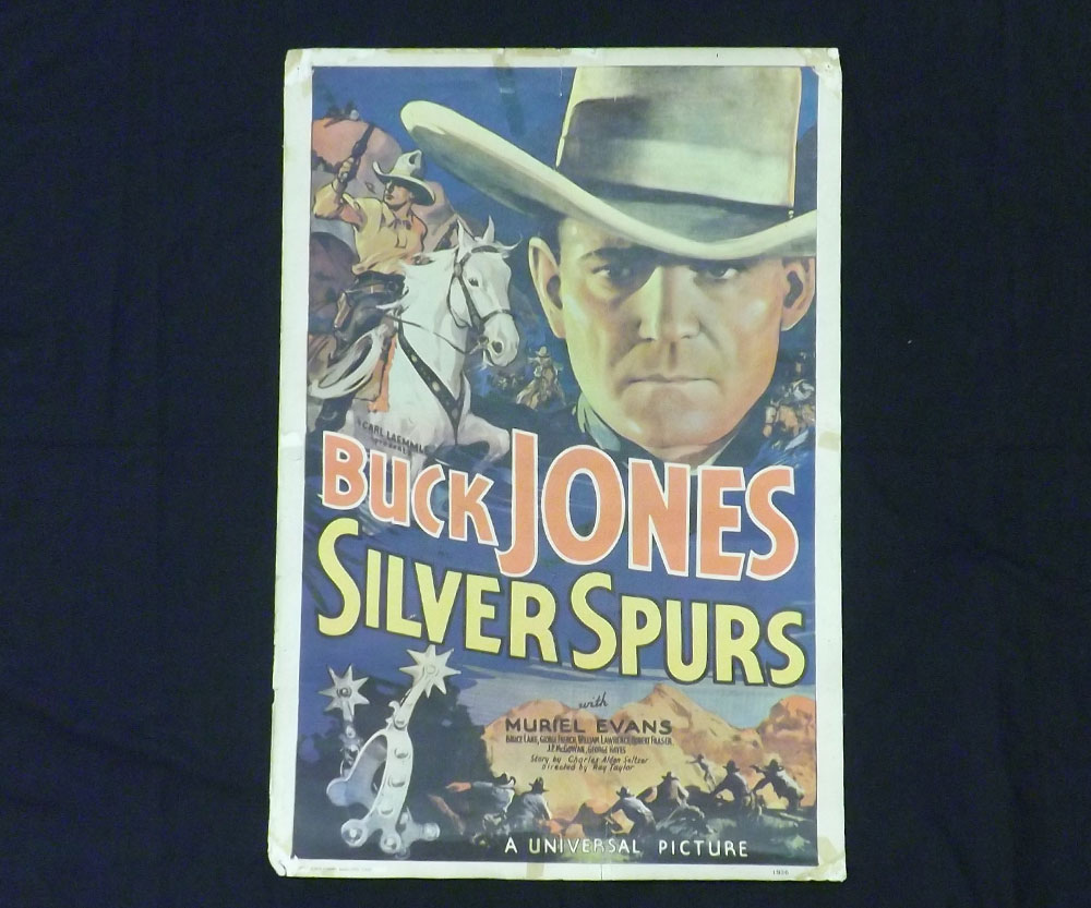 SILVER SPURS, Film poster, 1936 starring Buck Jones, Muriel Evans, etc approx size 29" x 20" (