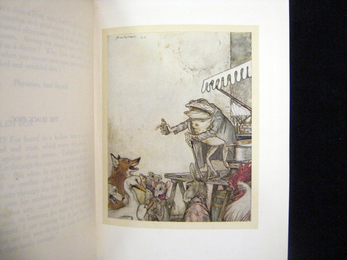 AESOP: AESOP'S FABLES, ill A Rackham, 1912, 1st trade edn, 13 col'd plts as list, rebnd, qtr mor gt, - Image 6 of 6