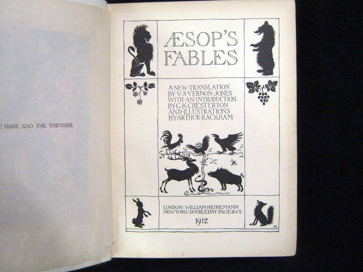 AESOP: AESOP'S FABLES, ill A Rackham, 1912, 1st trade edn, 13 col'd plts as list, rebnd, qtr mor gt, - Image 5 of 6