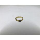 High grade precious metal single stone old cut Diamond Ring