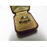 Victorian Gent's hallmarked 18ct Gold Solitaire old cut Diamond Ring of approximately 3/4ct