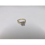 Hallmarked 18ct Gold single square cut Diamond Ring of approximately 3/4 ct