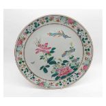 A late 20th Century Chinese Plate of circular form, the body decorated with exotic birds, foliage