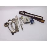 A bag of assorted mixed Silver Plated Cutleries, including various spoons, asparagus tongs, also