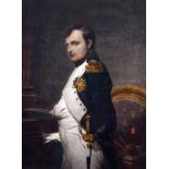 AFTER P DELAROCHE, ANTIQUE COLOURED ENGRAVING, CIRCA 1820,  Napoleon I , 19" x 14"