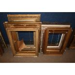 GROUP OF TEN VICTORIAN AND LATER GILT GESSO AND OTHER PICTURE FRAMES, ASSORTED SIZES (10)
