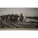 AFTER E MEISSONIER, COLOURED PHOTOGRAVURE,  1814 , Napoleon Leading the Troops, 14" x 20"