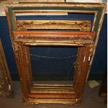 GROUP OF FOUR VICTORIAN AND LATER GILT GESSO AND OTHER PICTURE FRAMES, ASSORTED SIZES (4)