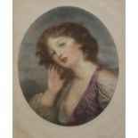 A COLLIER, SIGNED IN PENCIL LOWER RIGHT, MEZZOTINT, Portrait of a Young Lady, 14" x 11"