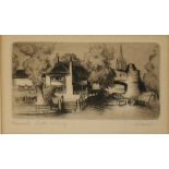 STEAD, SIGNED IN PENCIL TO MARGIN, TWO BLACK AND WHITE ETCHINGS,  Pulls Ferry, Norwich  and  Flordon