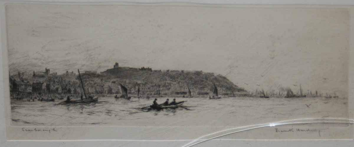 FRANK HARDING, SIGNED IN PENCIL TO MARGIN, BLACK AND WHITE ETCHING INSCRIBED  Scarborough , 4" x