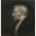 MID-18TH CENTURY, BLACK AND WHITE MEZZOTINT PROOF (BEFORE LETTERS), PUBLISHED CIRCA 1840, Head and