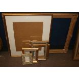 GROUP OF SEVEN ASSORTED GILT PICTURE FRAMES, THE LARGEST 23" x 35" (7)