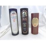 Three Cased Bottles comprising 1 lt Glenfarclas Single Highland Malt Scotch Whisky 12 years old;