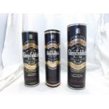 Three Cased Bottles comprising 1 litre single malt Glenfiddich Pure Malt Scotch Whisky plus