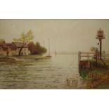 T C HOULT, SIGNED LOWER LEFT, WATERCOLOUR, Horning Ferry, 6 x 9