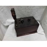 A Vintage Wooden Cased Crystal Radio, 9.5" long, no makers marks apparent