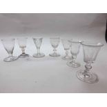 Mixed lot 18th/19th Century dram glasses to include several examples with folded feet, examples with