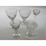 Mixed lot of 19th Century and later glasswares comprising set of four clear glass Rummers, three