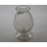 19th Century clear glass Vase of tapering form on a round spreading circular foot, with ground off