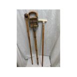 Vintage bone handled Malacca Walking Cane with a hallmarked Silver collar inscribed  Mrs John Ayvis,