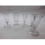 A mixed lot of various 19th Century ale glasses to include examples engraved with barley and hops,