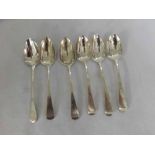 A Mixed Lot of six assorted George III Silver Old English pattern Teaspoons, various dates and
