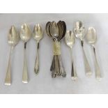 A Mixed Lot of Silver Teaspoons, to include early 19th-20th Century examples, various dates and