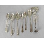 A Mixed Lot to include Novelty 20th Century Silver Spoon in the Arts & Crafts style, with shell-
