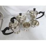 A mid-20th Century Five Piece Silver Tea and Coffee Service, comprising Teapot, Coffee Pot, Hot