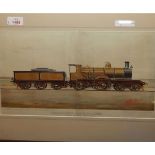 Four col'd litho early 20th Century locomotive prints, Single Express Locomotive GWR, four-coupled