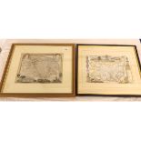 T MOULE: NORFOLK - SUFFOLK, two hand col'd engrd maps circa 1850, approx 8" x 10 1/2", each f/g (2)