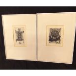 EMILIE TOMANOVA (1933-1994), 2 sigd limited edition of 100 etchings, approx 5" x 3", f/g (2)