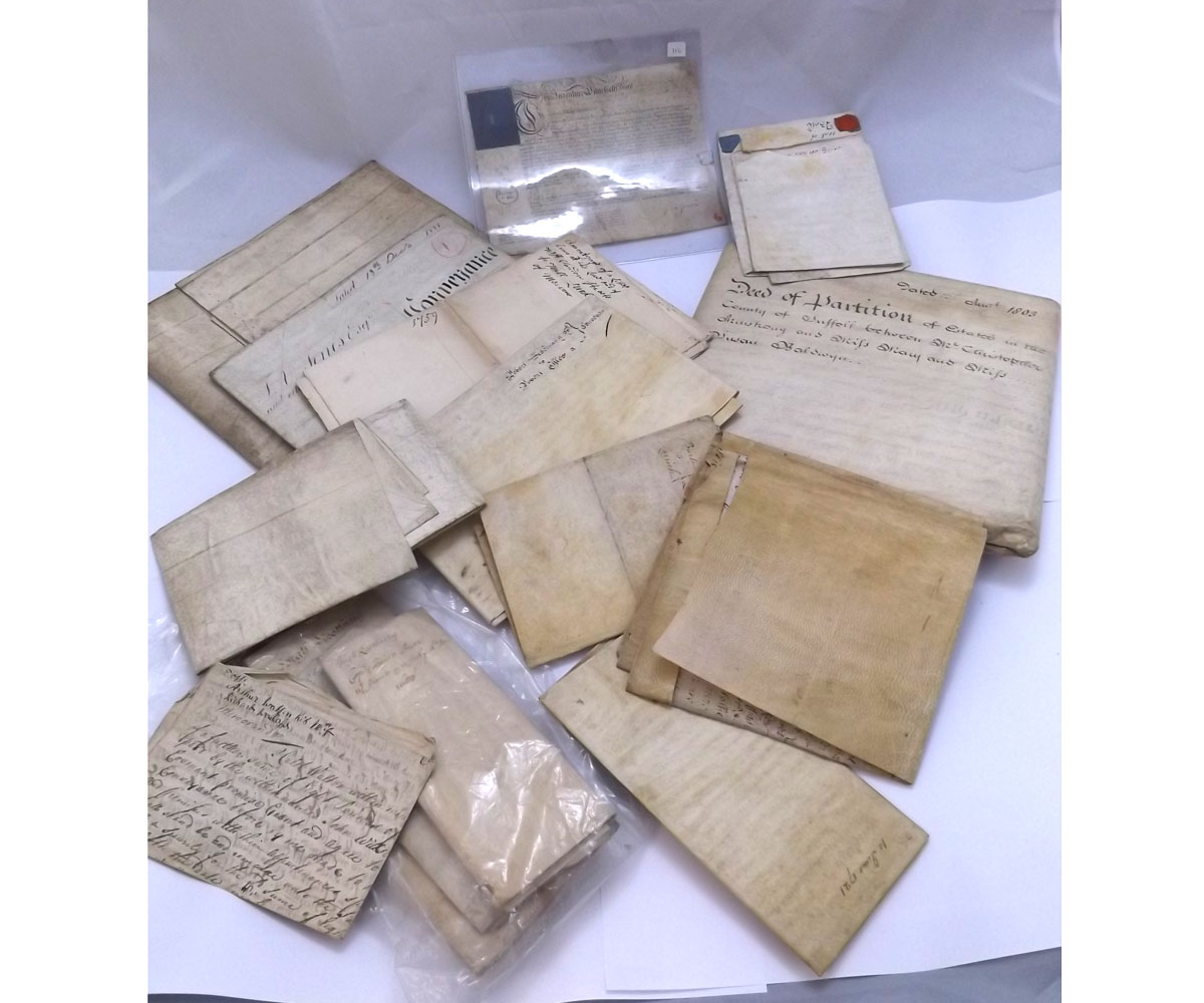 Approx 16 Vellum and other documents mainly 17th and 18th century + small quantity early 19th