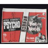 PSYCHO - THE WAR OF THE WORLDS, Film poster double bill starring Anthony Perkins, Janet Leigh etc,