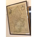 E BOWEN: AN IMPROVED MAP OF THE COUNTY OF STAFFORD DIVIDED INTO ITS HUNDREDS ..., engrd hand col'd