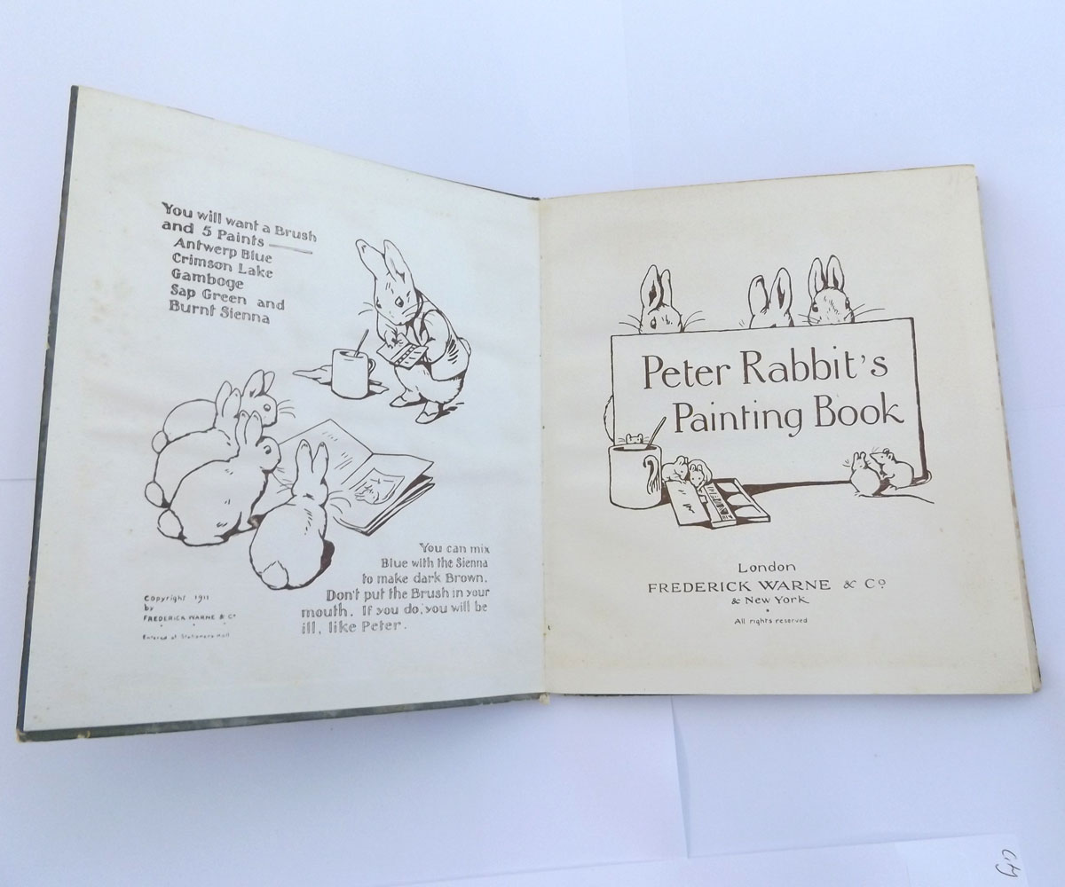 BEATRIX POTTER: PETER RABBIT'S PAINTING BOOK, [1911], 1st edn, 12 col'd ills, other ills not col'd - Image 2 of 9