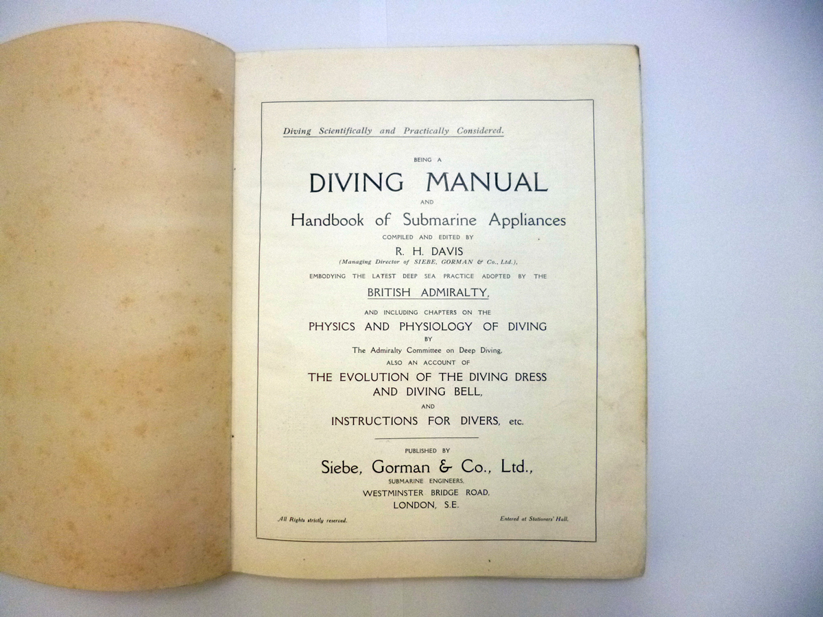 R H DAVIS (ed), DIVING SCIENTIFICALLY AND PRACTICALLY CONSIDERED BEING A DIVING MANUAL AND - Image 3 of 7