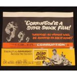 Two double bill film posters, CORRUPTION - DEAD OR ALIVE, starring Peter Cushing etc, FRANKENSTEIN