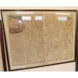 E BOWEN: AN ACCURATE MAP OF THE COUNTRY OF WORCESTER DIVIDED INTO ITS HUNDREDS ..., engrd hand col'd