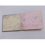 An autograph album circa 1956-1960, soccer players, cricketers etc, signatures include Arsenal FC