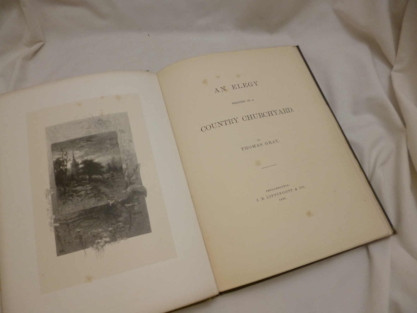 THOMAS GRAY: AN ELEGY WRITTEN IN A COUNTRY CHURCHYARD, Philadelphia, J B Lippincott, 1883, (500),