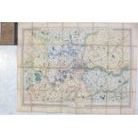 EDWARD STANFORD (PUB): MAP OF THE ENVIRONS OF LONDON REDUCED FOR THE ORDNANCE SURVEY, hand col'd