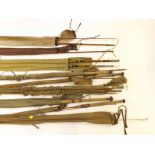 Nine assorted vintage fishing rods   120-150