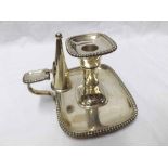 Edward VII Silver Tray Candlestick of plain shaped rectangular form, straight gadrooned rim,