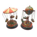 Two mid-20th Century West German Tinplate Lithographed Swing Boat Models   30-50