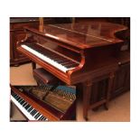 Bechstein short Grand Piano, serial number 71148, in Mahogany case, raised on dual tapering supports