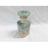 A decorative China Scent Decanter, of canted square form, decorated in colours with birds and